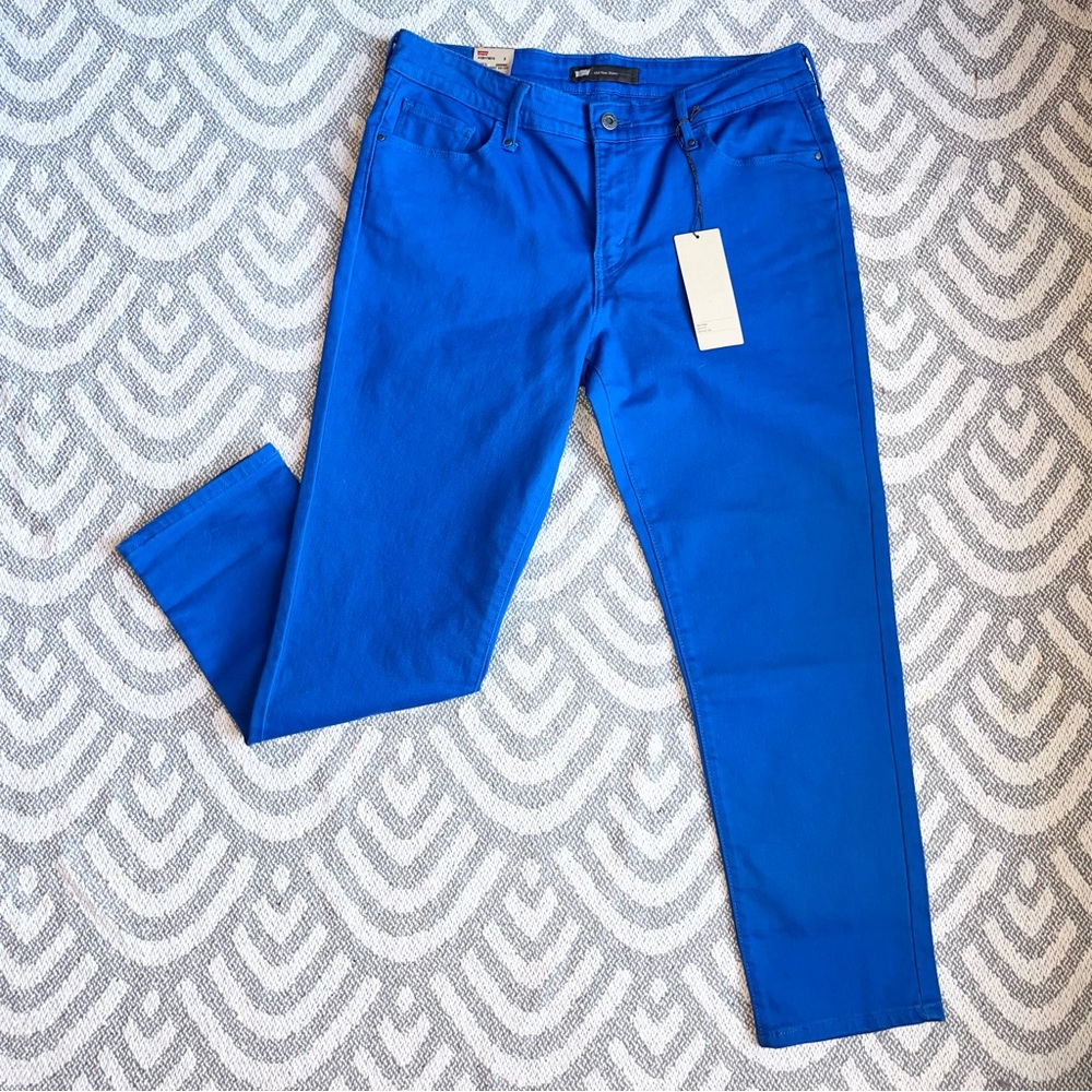 LEVI’S Women’s Mid Rise Slim Fit Ankle Skinny Blue Denim Jeans 12 NWT